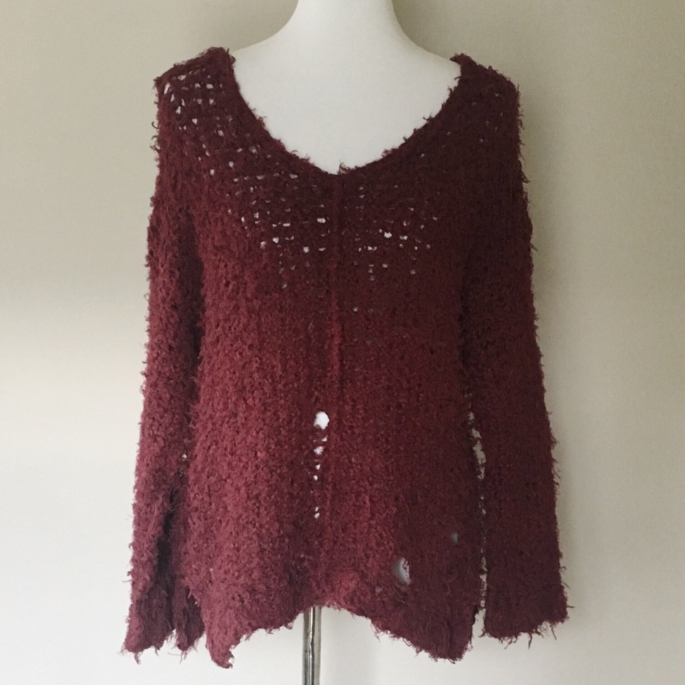 Free People Distressed Up the Ladder Sweater